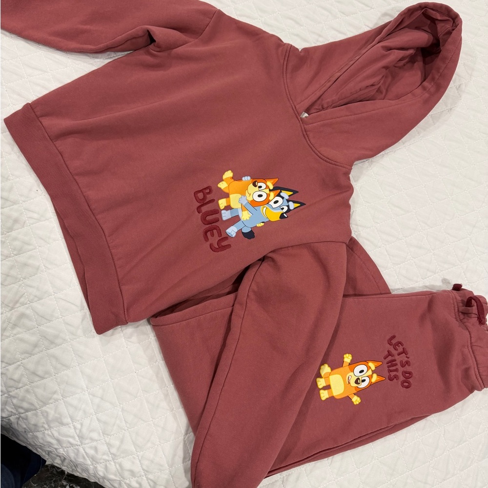 H&M Kids Matching Set - Red with Bluey Print